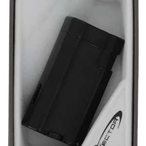 Briquet Vector Vmotion noir mat dans sa boîte – Accessoire à cigares de prestige chez A La Civette