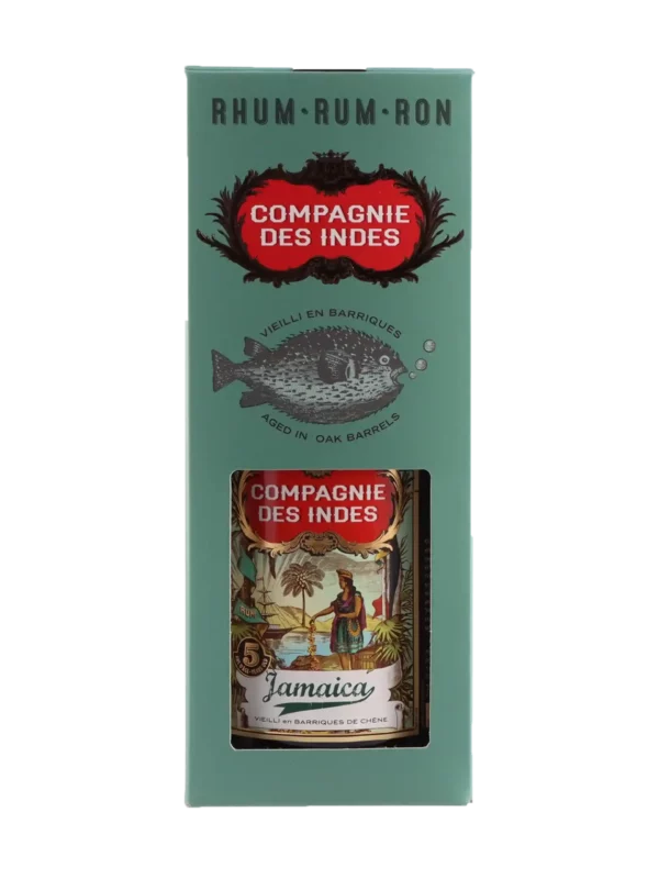 Rhum Compagnie des Indes Jamaica 5 ans – boîte vue de face – A La Civette Paris