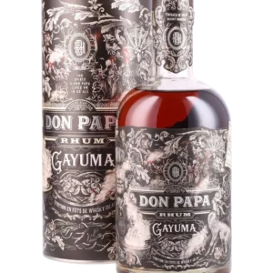 Rhum Don Papa Gayuma – boîte et bouteille vues de face – A La Civette Paris
