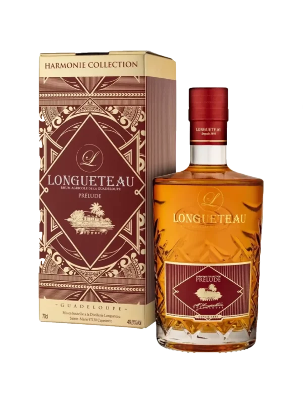 Rhum Longueteau Harmonie Collection Prélude – boîte et bouteille vues de face – A La Civette Paris