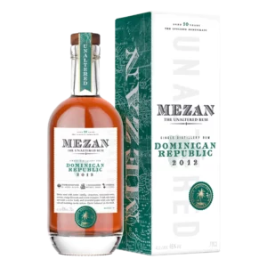 Rhum Mezan Dominican Republic millésime 2012 – boîte et bouteille vues de face – A La Civette Paris