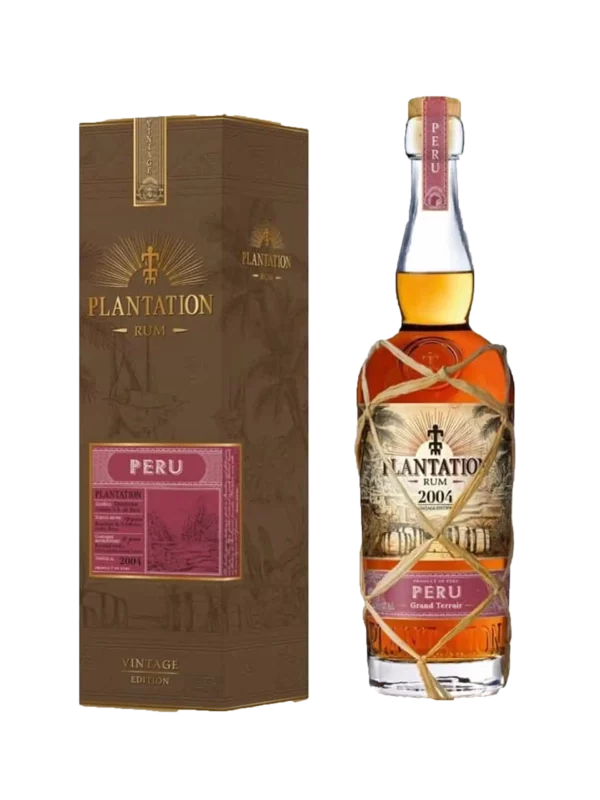 Rhum Plantation Peru Grand Terroir Millésime 2006 – boîte et bouteille vues de face – A La Civette Paris