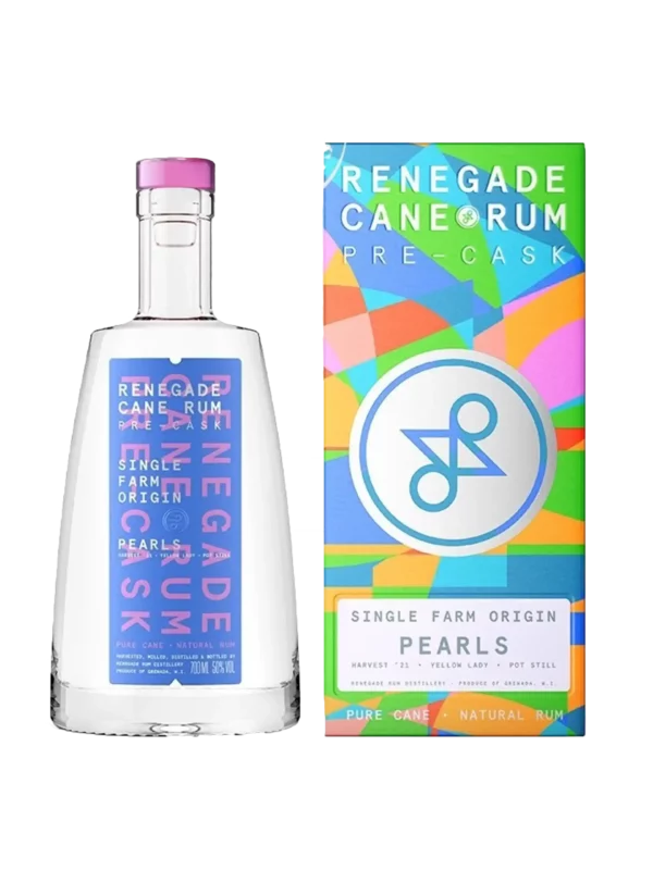 Rhum Renegade Pre Cask Pearls – boîte et bouteille vues de face – A La Civette Paris