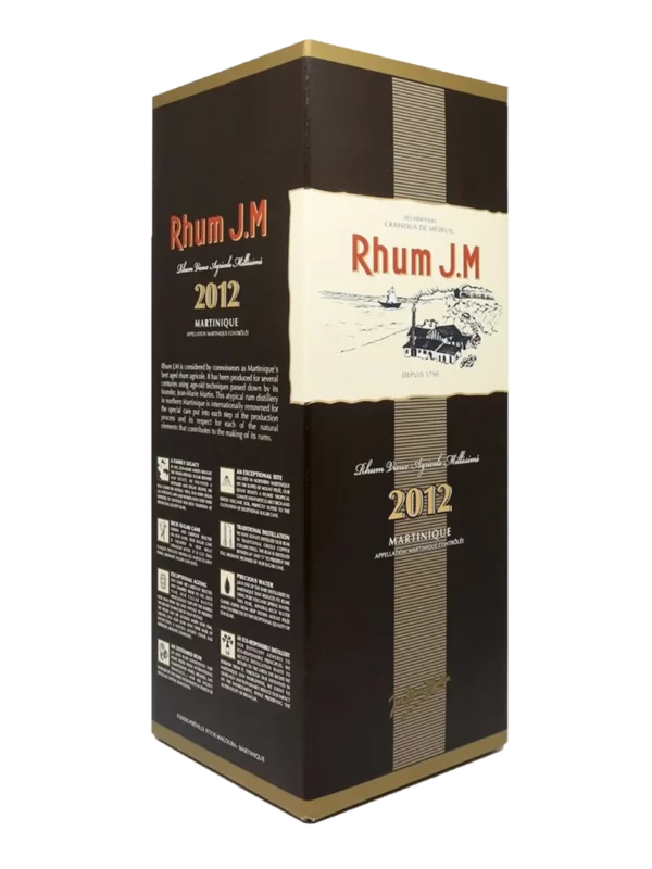 Rhum J.M Millésime 2012 10 Ans d’âge – boîte vue de face – A La Civette Paris