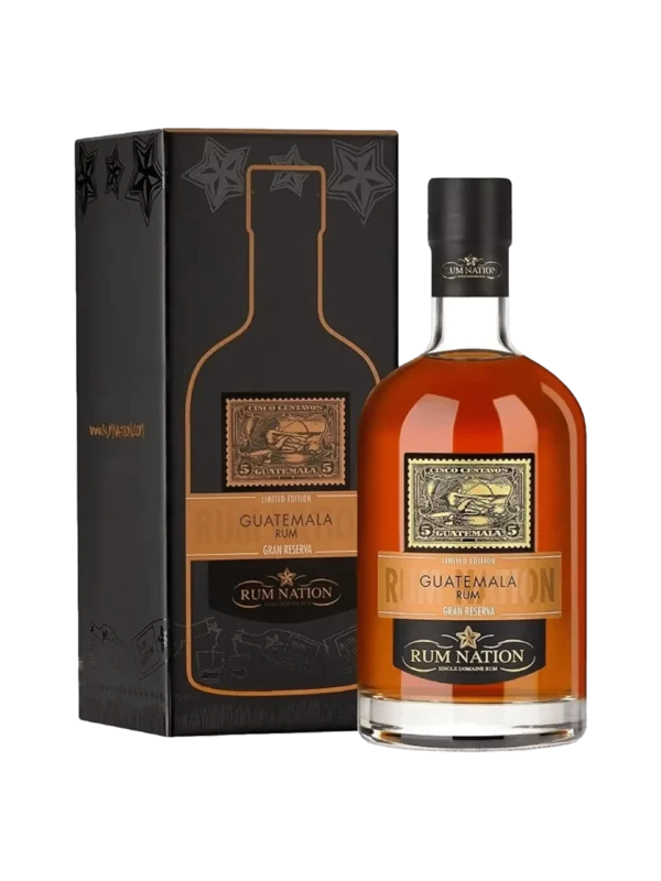 Rhum Rum Nation Guatemala Gran Reserva – boîte et bouteille vues de face – A La Civette Paris