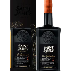 Rhum Saint James Les Ephémères n°6 Brut de Fût millésime 2006 – boîte et bouteille vues de face – A La Civette Paris