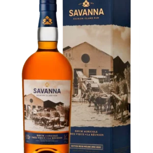 Rhum Savanna Édition Bois Rouge 1992 - 2022 – boîte et bouteille vues de face – A La Civette Paris