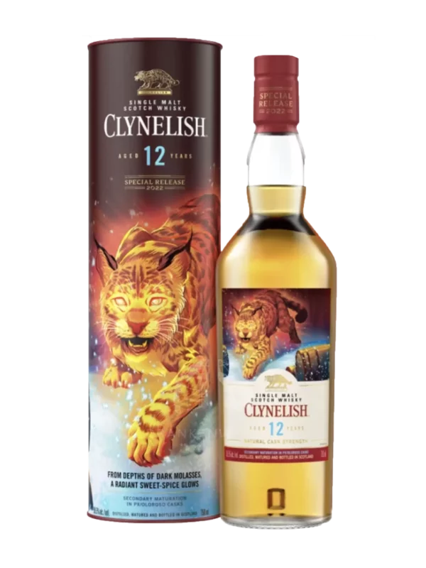 Whisky Clynelish Special Release 2022 12 Ans – boîte et bouteille vues de face – A La Civette Paris