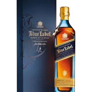 Whisky Johnnie Walker Blue Label – boîte et bouteille vues de face – A La Civette Paris