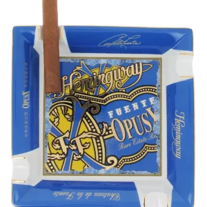Cendrier Elie Bleu Fuente Opus X Hemingway bleu avec cigare – Accessoire haut de gamme chez A La Civette Paris
