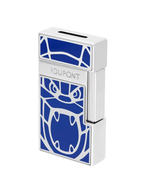 Briquet S.T. Dupont Biggy Orlinski bleu trois quarts fermé – Accessoires à cigares À La Civette