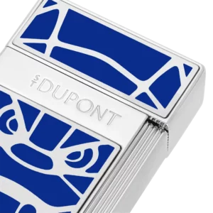 Briquet S.T. Dupont Biggy Orlinski bleu zoom – Détail accessoires à cigares de luxe À La Civette