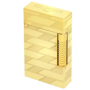 Briquet S.T. Dupont Le Grand Dupont Cling Guilloché Monogram 1872 doré trois quarts fermé – Accessoires à cigares premium