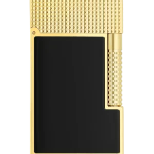 Briquet S.T. Dupont Le Grand Dupont Cling laque noir et doré face – Briquet de luxe pour cigare