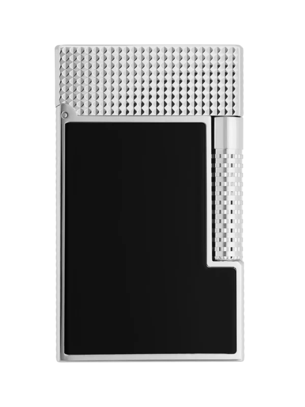 Briquet S.T. Dupont Le Grand Dupont Cling laque noir et palladium face – Briquet de luxe pour cigare