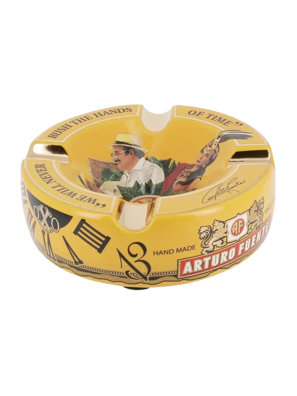 Cendrier Arturo Fuente jaune trois quarts – Accessoires à cigares de prestige