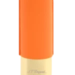 Étui à cigares S.T. Dupont cuir grainé pleine fleur base métal doré orange double face – Étui cigare de luxe