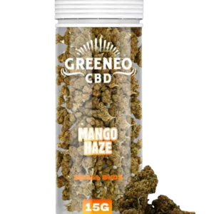 Fleur De CBD Greeneo Mango Haze 15 g face – fleur CBD premium grand format