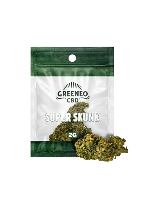 Fleur de CBD Greeneo Super skunk 2 g face – fleur CBD premium Paris