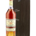 A La Civette vins et spiritueux Armagnac Baron Gaston Legrand 1986, boîte face et bouteille face