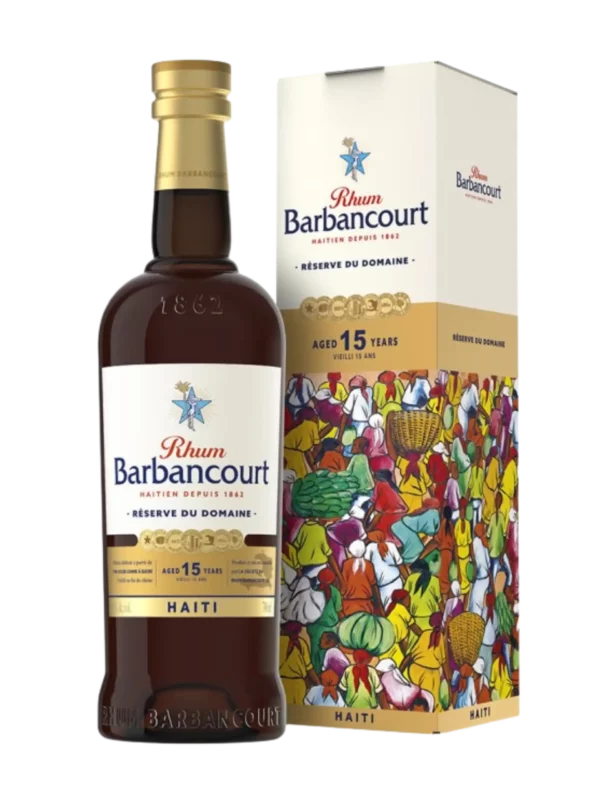 A La Civette vins et spiritueux Rhum Barbancourt Réserve du Domaine 15 ans boîte face et bouteille face