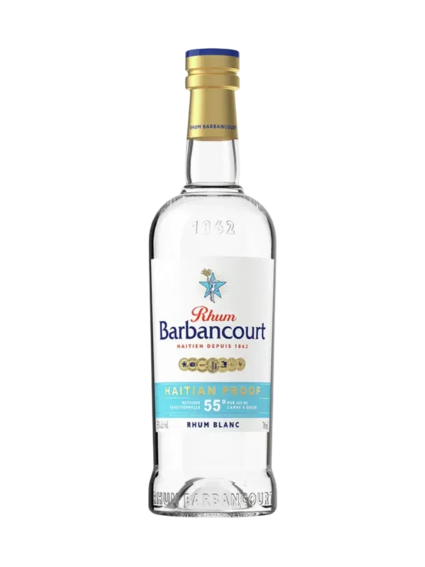 A La Civette vins et spiritueux Rhum Barbancourt rhum blanc Haïtien Proof 55 degrés bouteille face