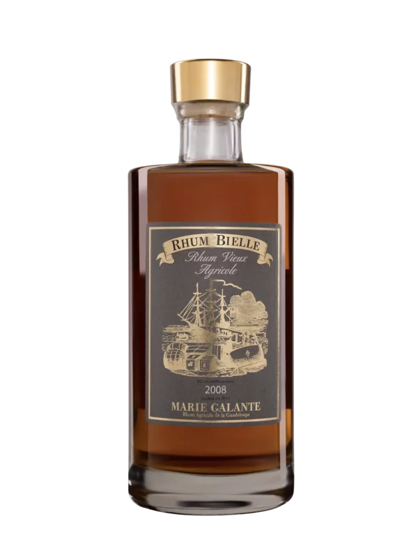 A La Civette vins et spiritueux Rhum Bielle millésime 2008 10 ans bouteille face