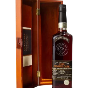 A La Civette vins et spiritueux Rhum Saint James rhum vieux agricole single cask millésime 1999 boîte ouverte bouteille face