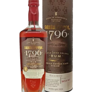 A La Civette vins et spiritueux Rhum Santa Teresa 1796 Arabica Coffee Cask Finish boîte face et bouteille face