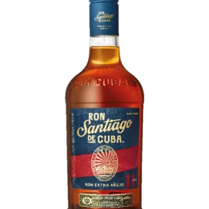 A La Civette Vins et spiritueux, rhum Santiago de Cuba Extra Añejo 11 ans, bouteille face, spiritueux de prestige.