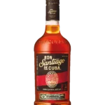 A La Civette Vins et spiritueux, rhum Santiago de Cuba Extra Añejo 12 ans, bouteille face, spiritueux de prestige.