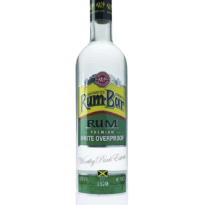 A La Civette Vins et spiritueux, rhum Worthy Park Rum Bar White Overproof, bouteille face, spiritueux de caractère.