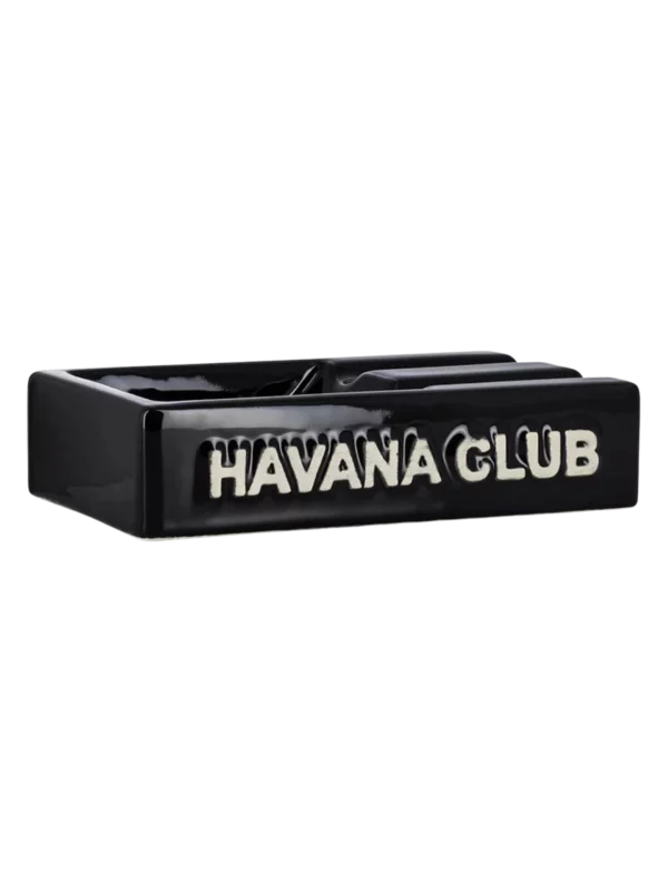 Cendrier Havana Club El Secundo noir profil, accessoire à cigares premium A La Civette