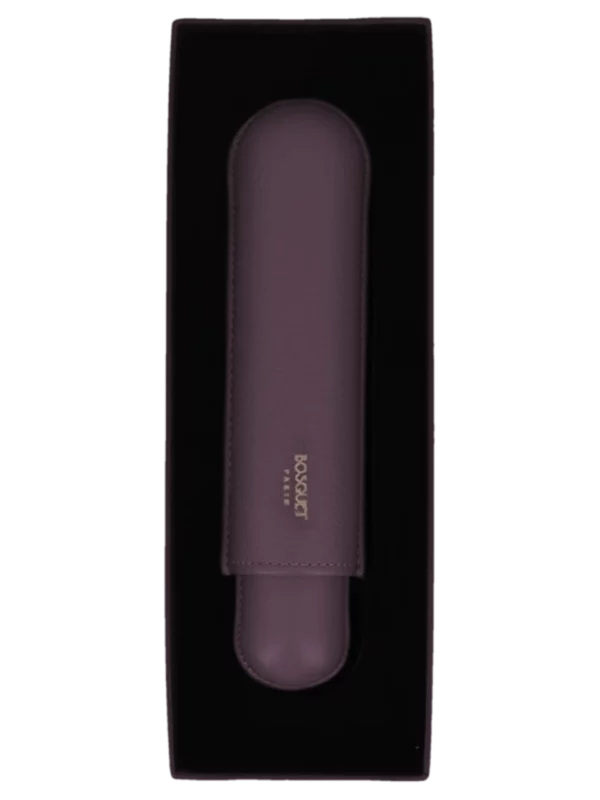 Étui à cigares Bosquet Paris cuir grainé violet simple avec boîte, accessoire à cigares haut de gamme A La Civette