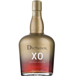 Vue face de la bouteille de rhum Dictador XO Perpetual, spiritueux haut de gamme sélectionné par A La Civette.
