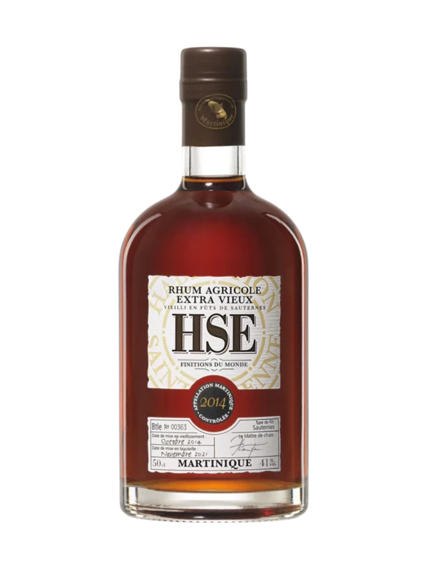 A La Civette vins et spiritueux rhum HSE extra vieux La Tour Blanche millésime 2014 bouteille face