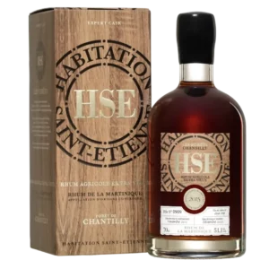 A La Civette vins et spiritueux rhum HSE extra vieux Les Forêts de Chantilly millésime 2015 boîte face bouteille face
