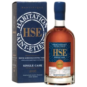 A La Civette vins et spiritueux rhum HSE extra vieux Single Cask millésime 2006 boîte face bouteille face