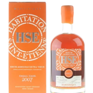 A La Civette vins et spiritueux rhum HSE extra vieux small cask millésime 2007 boîte face bouteille face