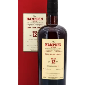 A La Civette vins et spiritueux rhum Hampden HLCF Single Cask N°79 12 Ans boîte face bouteille face