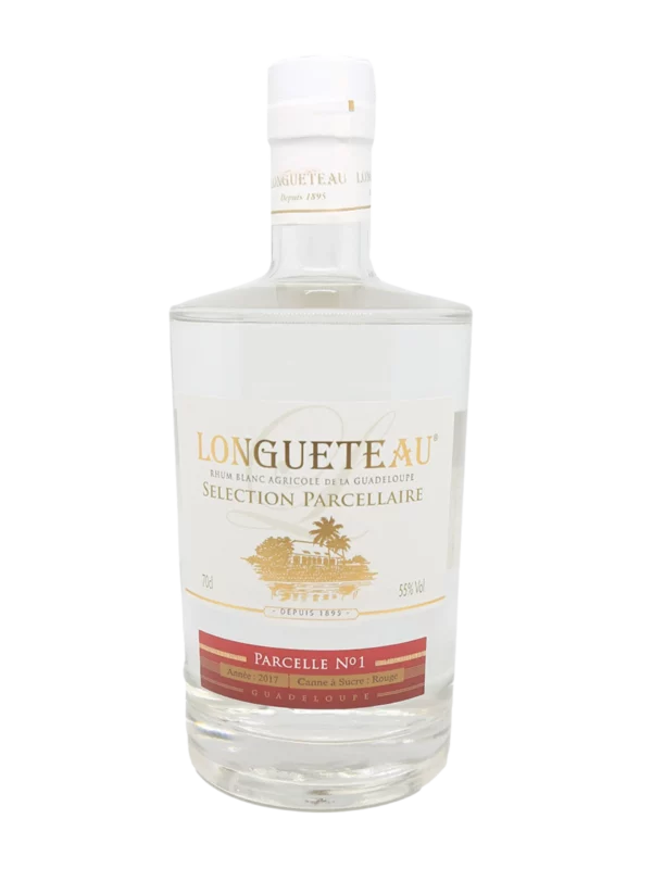 A-La-Civette-Vins-et-spiritueux-Rhum-Longueteau-rhum-blanc-agricole-selection-parcellaire-parcelle-n1-millesime-2017-bouteille-face Vue face de la bouteille de rhum Longueteau rhum blanc agricole sélection parcellaire parcelle n1 millesime 2017, spiritueux haut de gamme proposé par A La Civette.