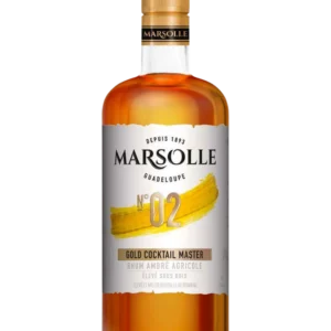 Vue face de la bouteille de rhum Marsolle N°02 Gold Cocktail Masterr, spiritueux haut de gamme proposé par A La Civette.