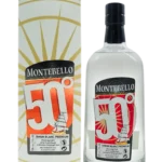 Vue face de la boîte et de la bouteille du rhum Montebello rhum blanc premium Ovation, spiritueux haut de gamme proposé par A La Civette.