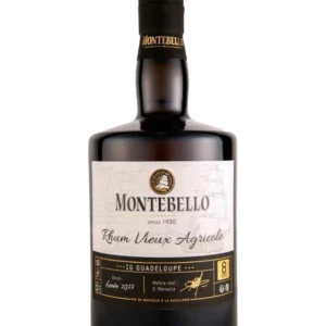 Vue face de la bouteille du rhum Montebello rhum vieux agricole 8 ans, spiritueux premium disponible chez A La Civette.