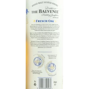 A La Civette Vins et spiritueux, whisky The Balvenie French Oak 16 ans, boîte dos, spiritueux de prestige.