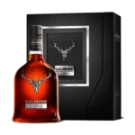 Vue face de la boîte et de la bouteille du whisky The Dalmore 25 ans, grand spiritueux de luxe proposé par A La Civette.