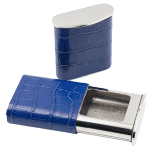 Cendrier de poche Tsubota Pearl bleu ouvert, accessoire à cigarettes premium A La Civette