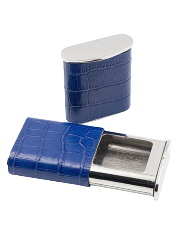 A-La-Civette-Accessoires-a-cigarettes-Cendriers-de-poche-Tsubota-Pearl-bleu-ouvert Cendrier de poche Tsubota Pearl bleu ouvert, accessoire à cigarettes premium A La Civette
