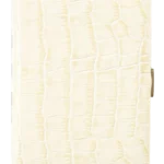 Étui à cigarettes Tsubota Pearl en cuir grainé blanc vu de face, accessoire à cigarettes premium A La Civette