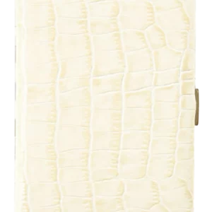 Étui à cigarettes Tsubota Pearl en cuir grainé blanc vu de face, accessoire à cigarettes premium A La Civette